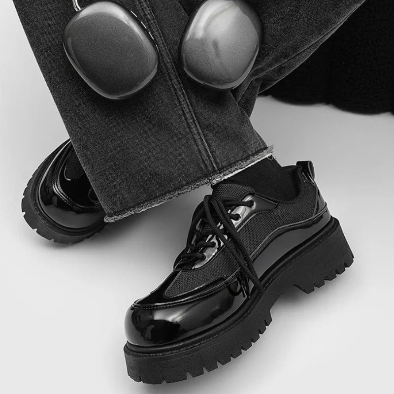 Shoes for Men High Quality Trend Casual Shoes Men Leather Original British Thick Sole Comfort Derby Shoes Sneaker Zapatos Hombre