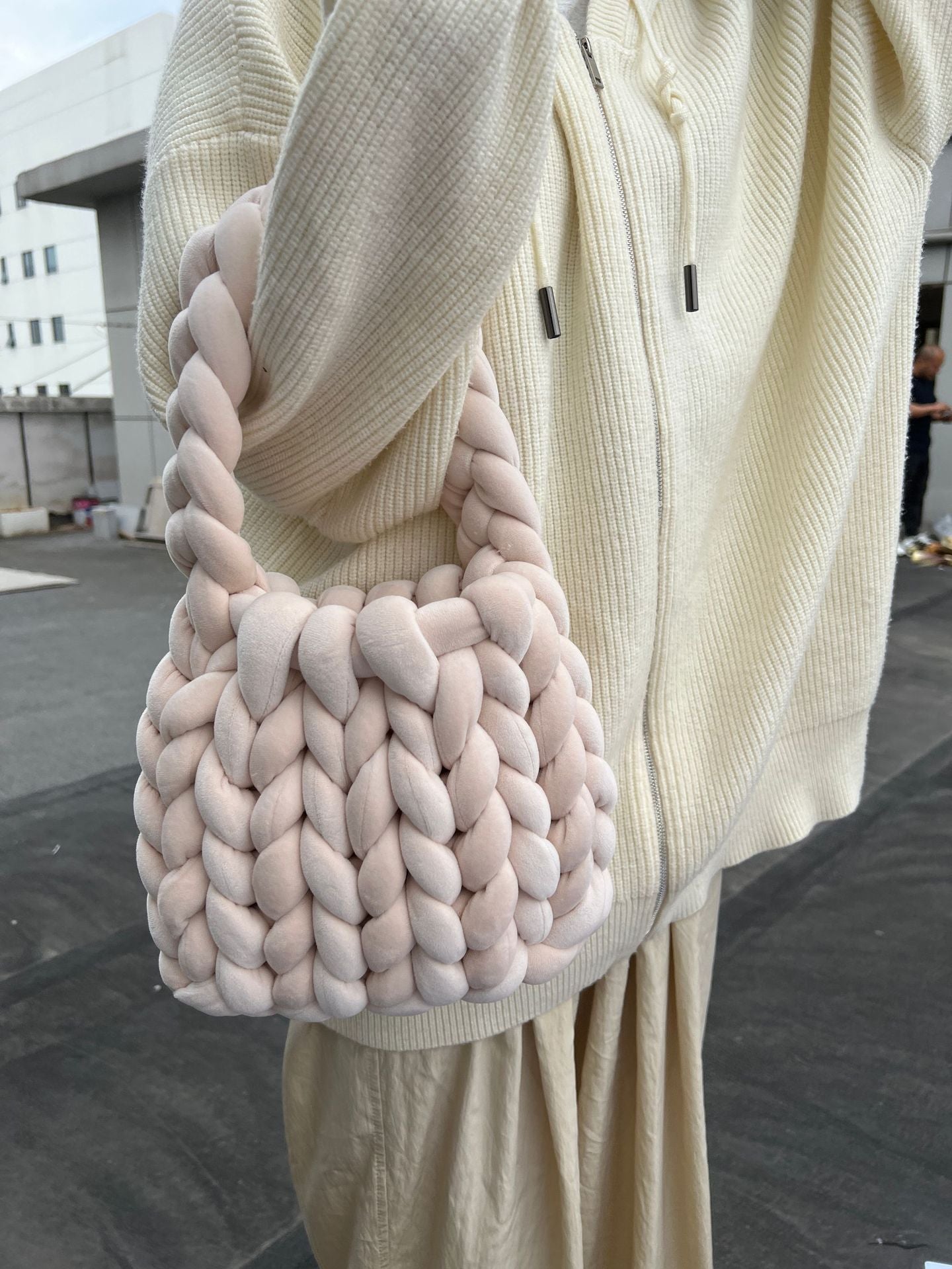 Hand Woven Crystal Velvet Bag