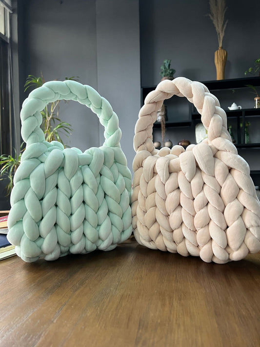 Hand Woven Crystal Velvet Bag