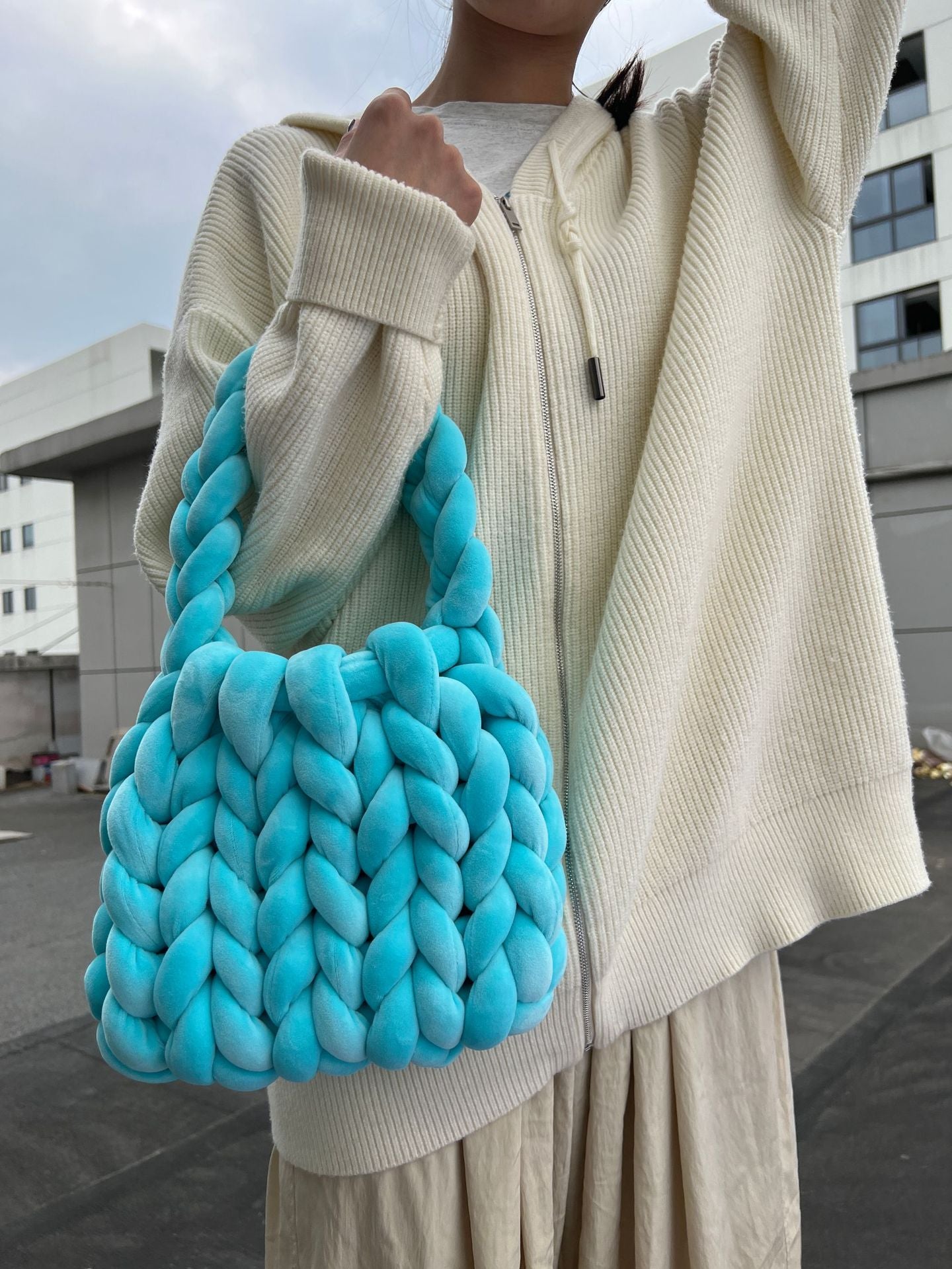 Hand Woven Crystal Velvet Bag