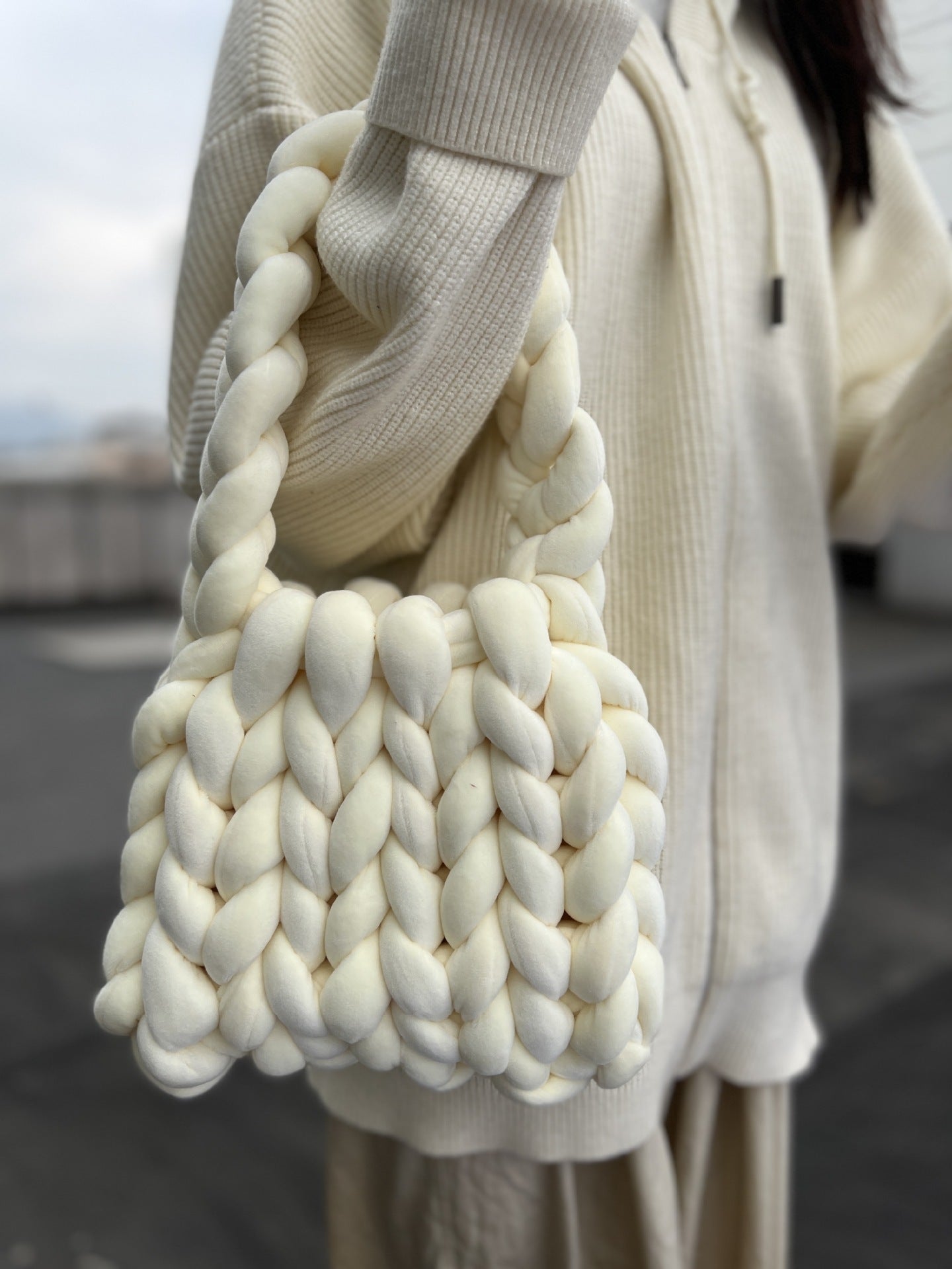 Hand Woven Crystal Velvet Bag