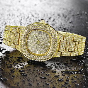 Iced Out Diamond Steel Hip Hop Watches Gift