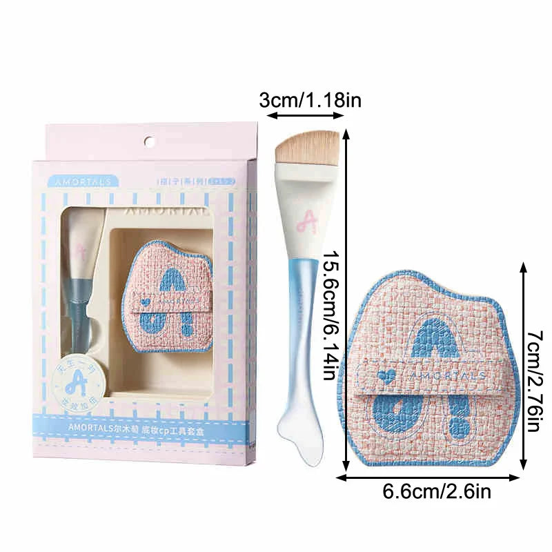 Makeup Ultra-Thin Brush Set Foundation Brush With Traceless Sponge Powder Soft Puff Angled Head Makeup Brush Beauty Tool