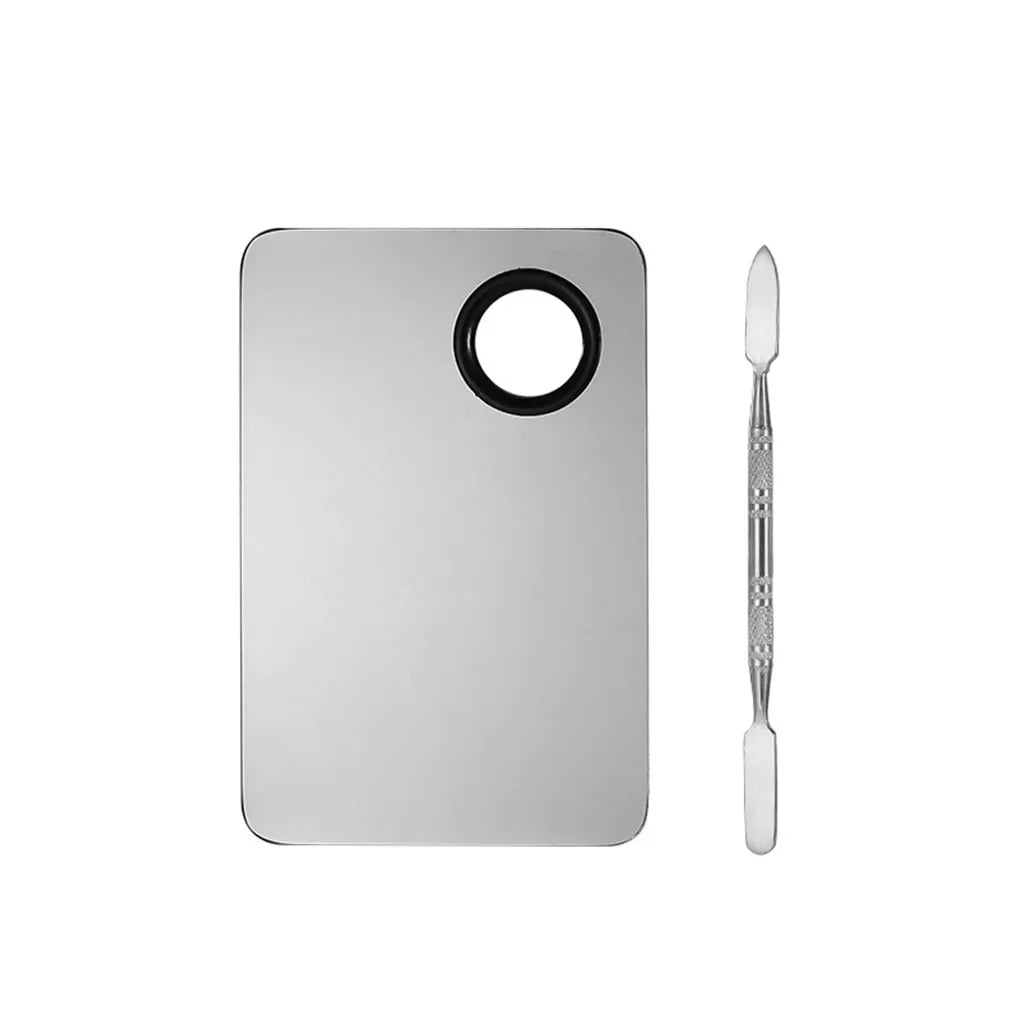 Makeup Palette Cosmetic Plate Blending Mixing Tray with Spatula Manicure Color Tool for Foundation Gel Eye Shadow