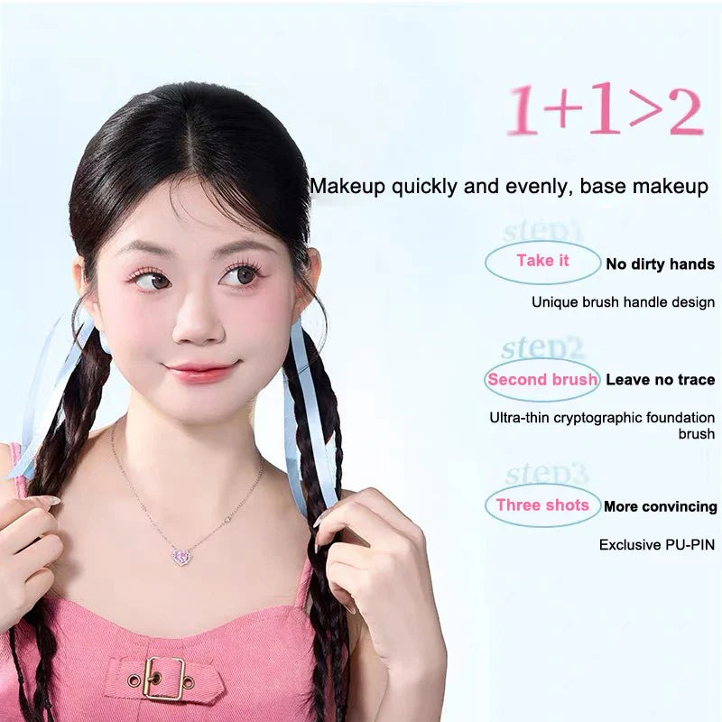 Makeup Ultra-Thin Brush Set Foundation Brush With Traceless Sponge Powder Soft Puff Angled Head Makeup Brush Beauty Tool