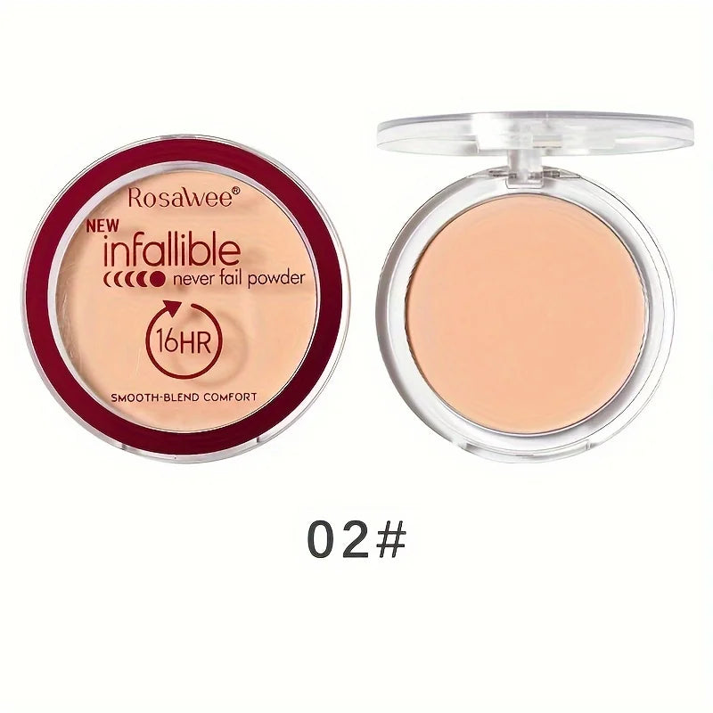 Matte Pressed Powder Foundation Full Coverage 16 Hour Longwear Face Makeup, Oil Control Flawless Finish, Finishing Powder