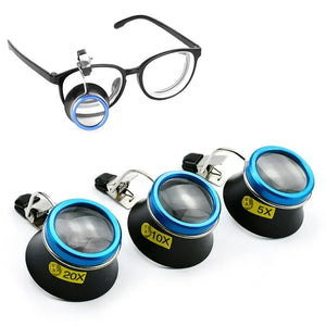Eyeglass Magnifier Clip-On Eye Loupe Magnifying Lens Portable Eyepiece Process Operation Watchmakers Repair Tool5X 10X 20X