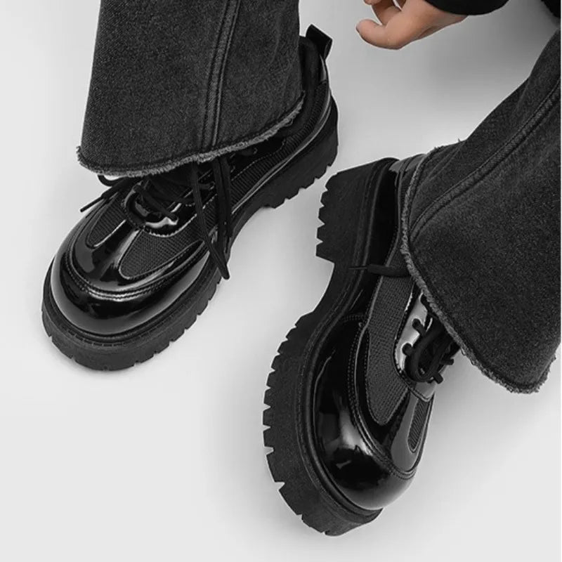 Shoes for Men High Quality Trend Casual Shoes Men Leather Original British Thick Sole Comfort Derby Shoes Sneaker Zapatos Hombre