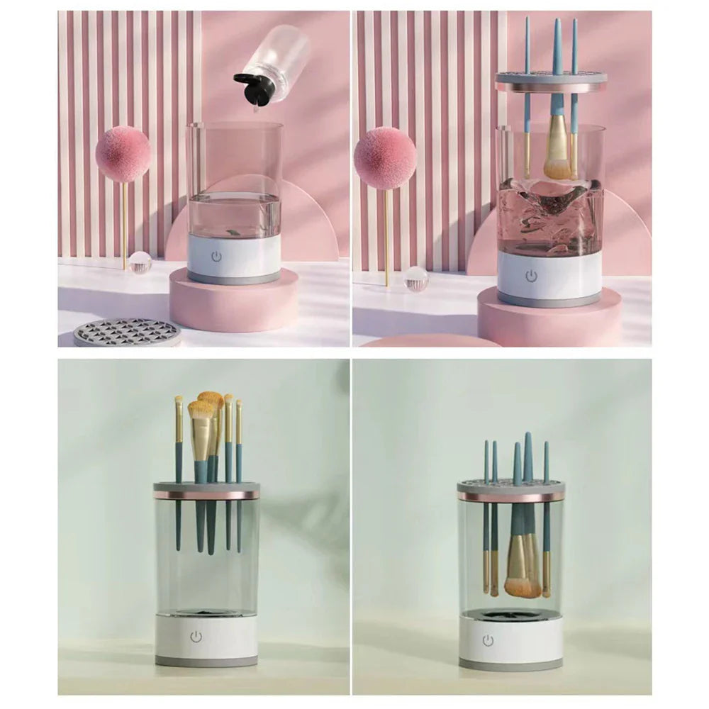 Makeup Brush Cleaner Is An Automatic Rotating Brush Cleaner For Deep Cleaning One Click Operation Is Suitable For All Makeup