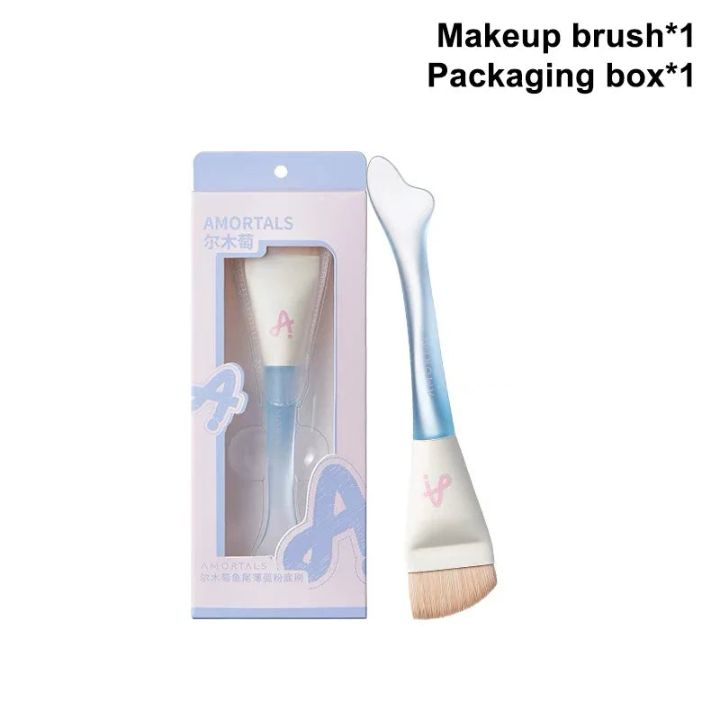Makeup Ultra-Thin Brush Set Foundation Brush With Traceless Sponge Powder Soft Puff Angled Head Makeup Brush Beauty Tool