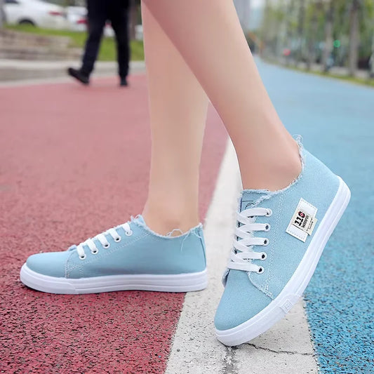 Women's Shoes Spring White Shoes Comfortable Student Sports Flat Shoes Sports Shoes Fashionable Casual Canvas Shoes for Women
