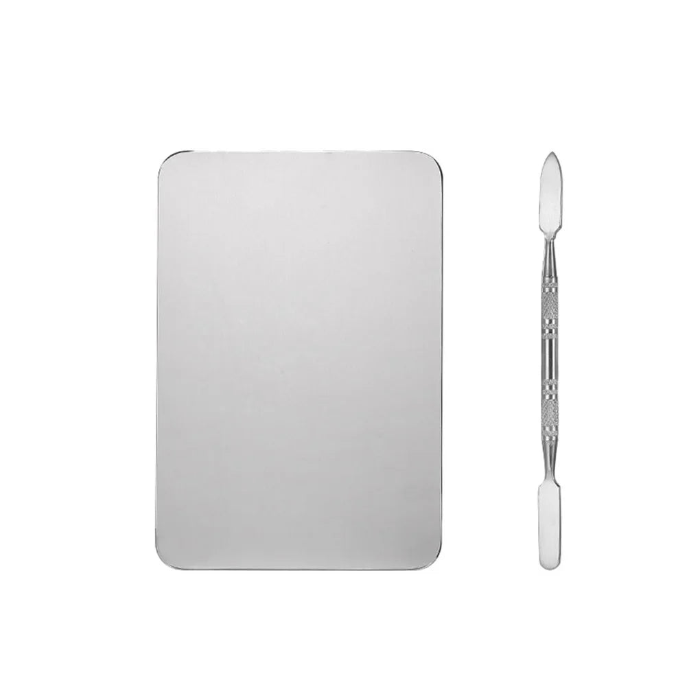 Makeup Palette Cosmetic Plate Blending Mixing Tray with Spatula Manicure Color Tool for Foundation Gel Eye Shadow